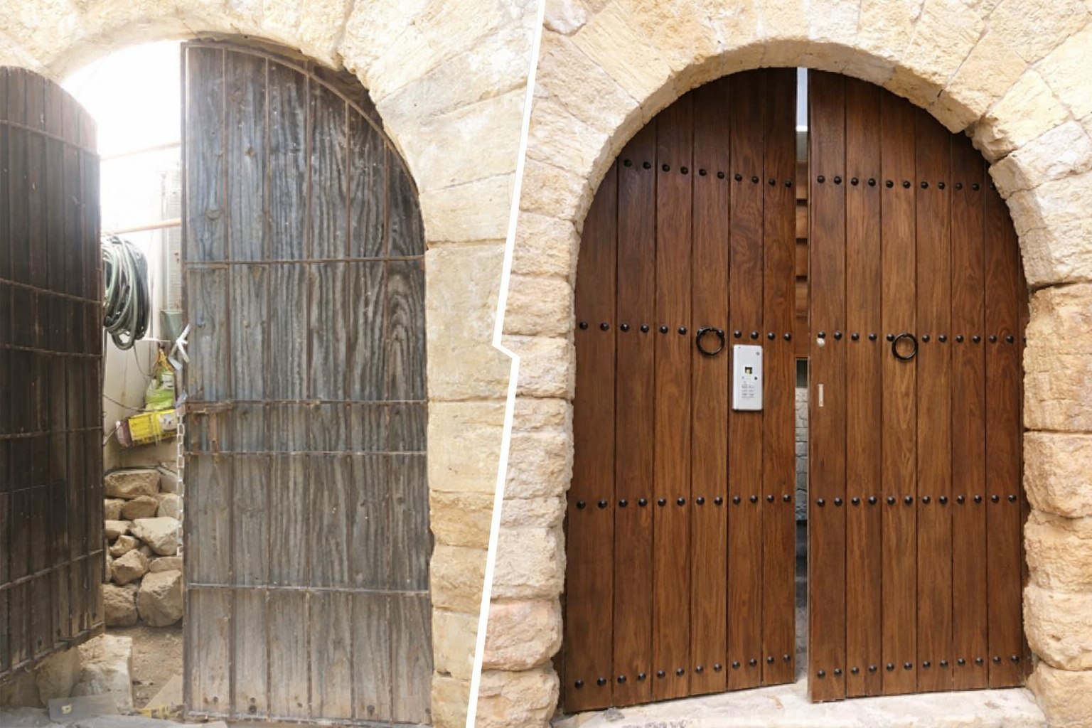 Restauración de elementos de madera original en diversas rehabilitaciones en Dalt Vila